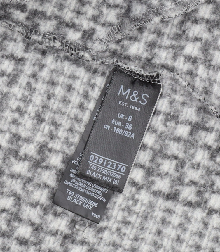 Womens UK Size 8 Marks and Spencer Black Overcoat