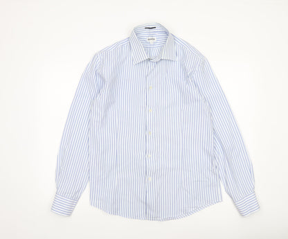 Mens UK Collar Size L Austin Smart Blue  Dress Shirt