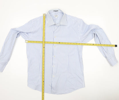 Mens UK Collar Size L Austin Smart Blue  Dress Shirt