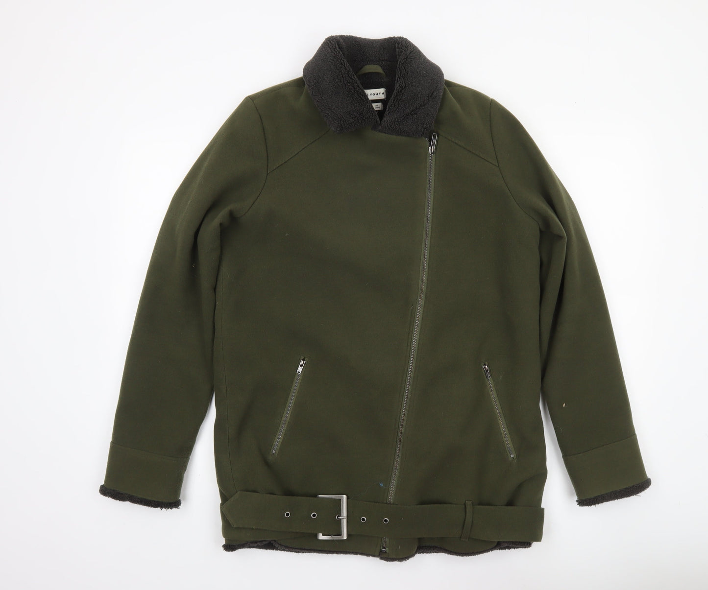 Womens UK Size XS Native Youth Green Biker Coat