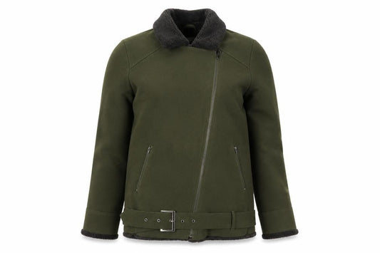 Womens UK Size XS Native Youth Green Biker Coat