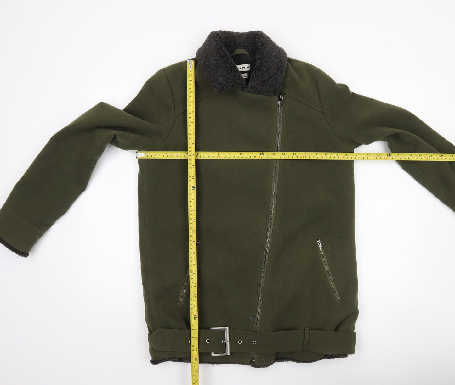 Womens UK Size XS Native Youth Green Biker Coat