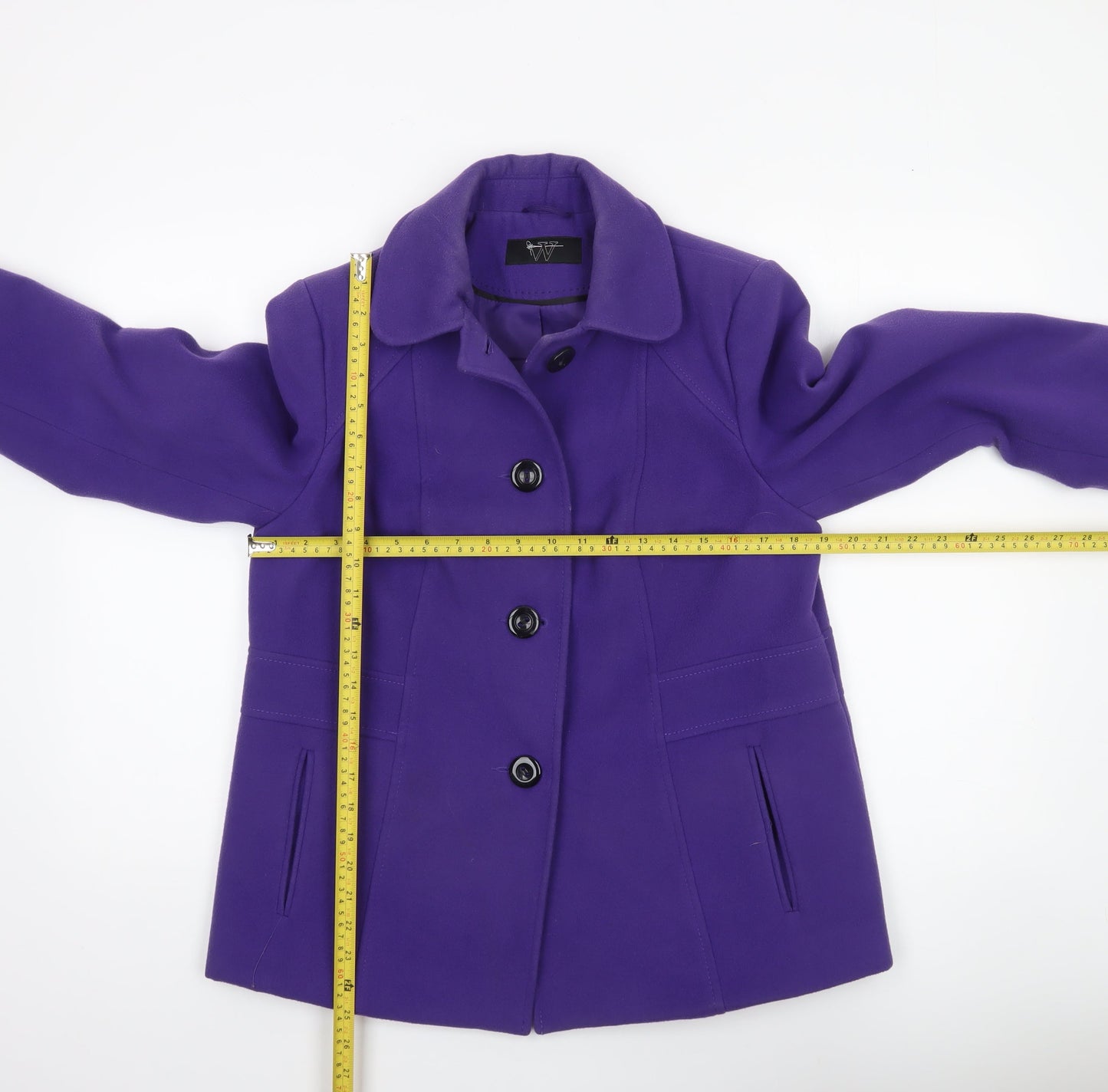 Womens UK Size 12 BHS Purple Pea Coat