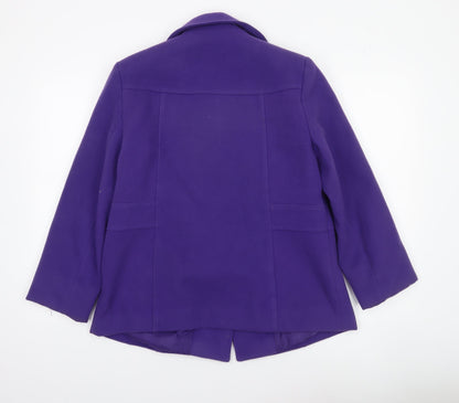 Womens UK Size 12 BHS Purple Pea Coat