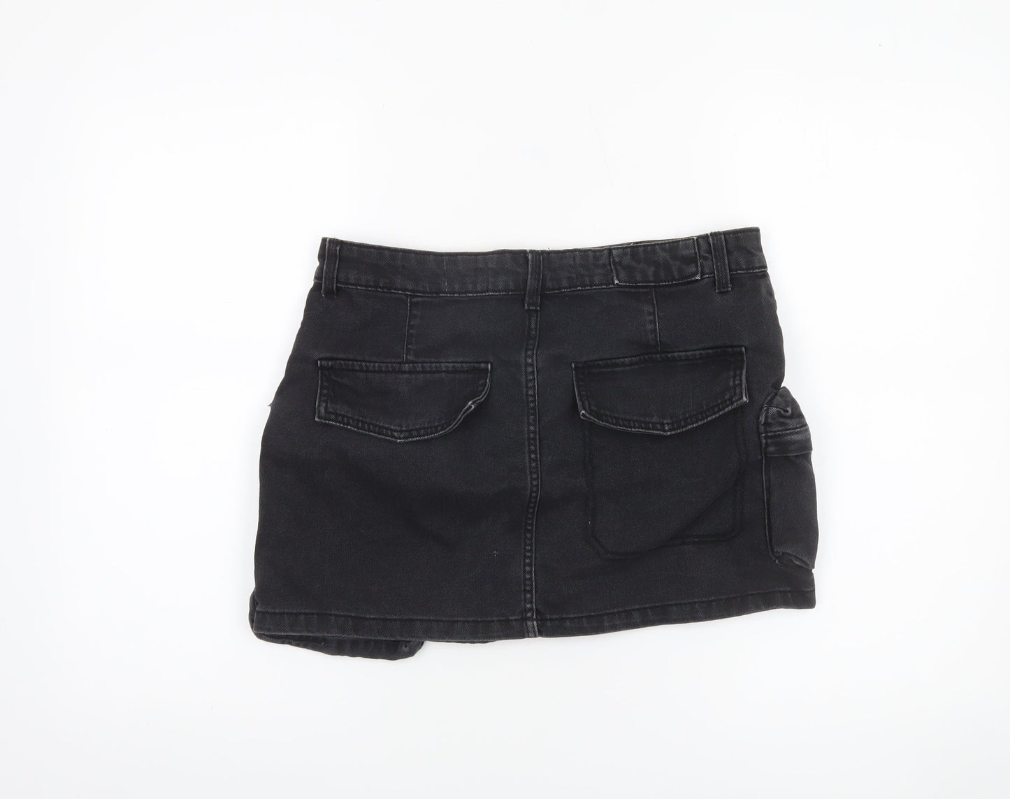 Womens UK Size 10 Bershka Cargo Denim Skirt