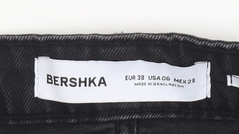 Womens UK Size 10 Bershka Cargo Denim Skirt