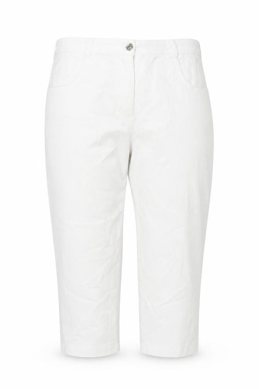 Womens UK Size 16 Damart Regular Fit Cropped White Trousers
