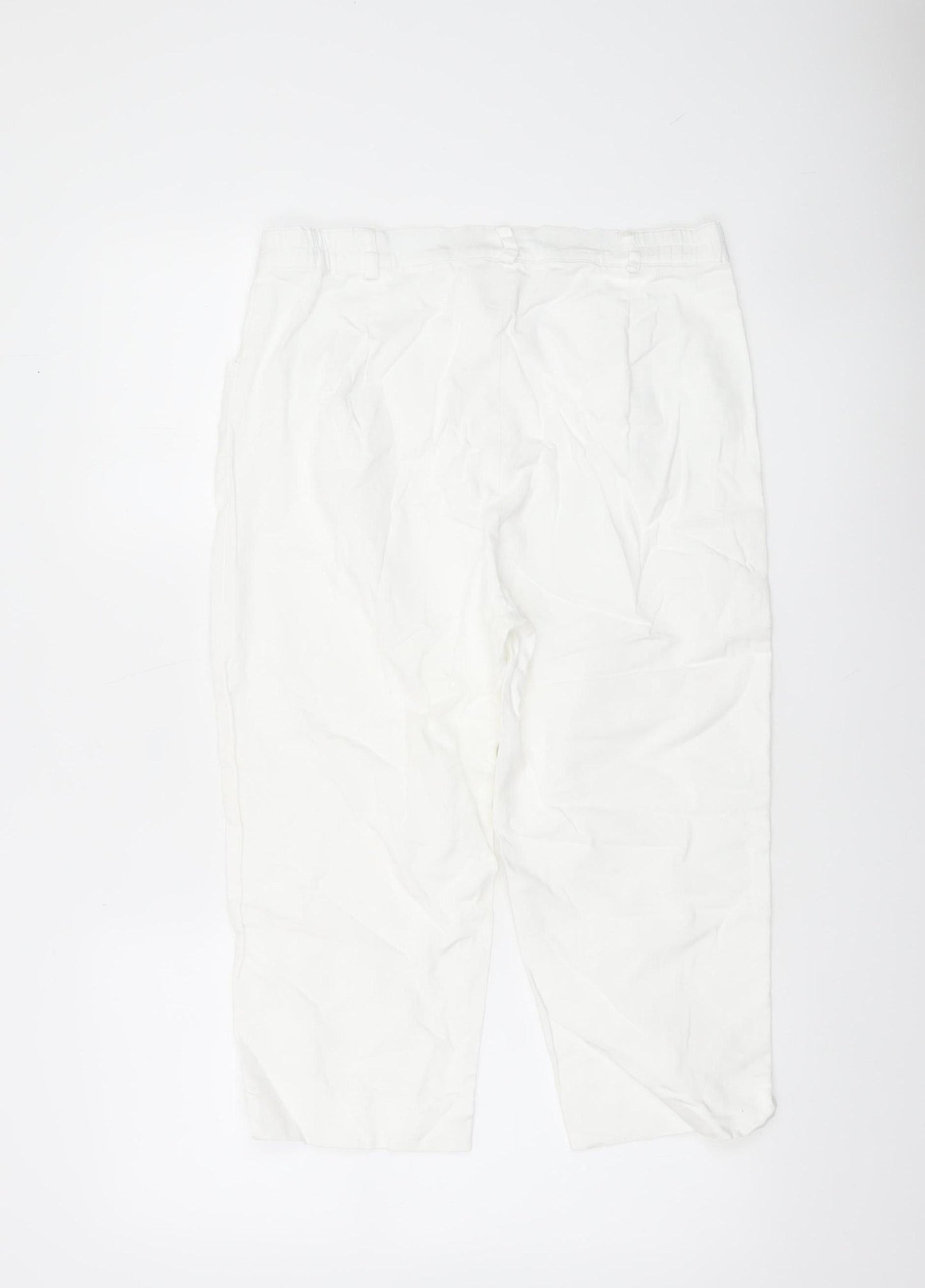 Womens UK Size 16 Damart Regular Fit Cropped White Trousers