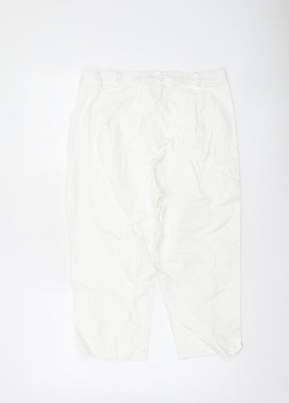 Womens UK Size 16 Damart Regular Fit Cropped White Trousers