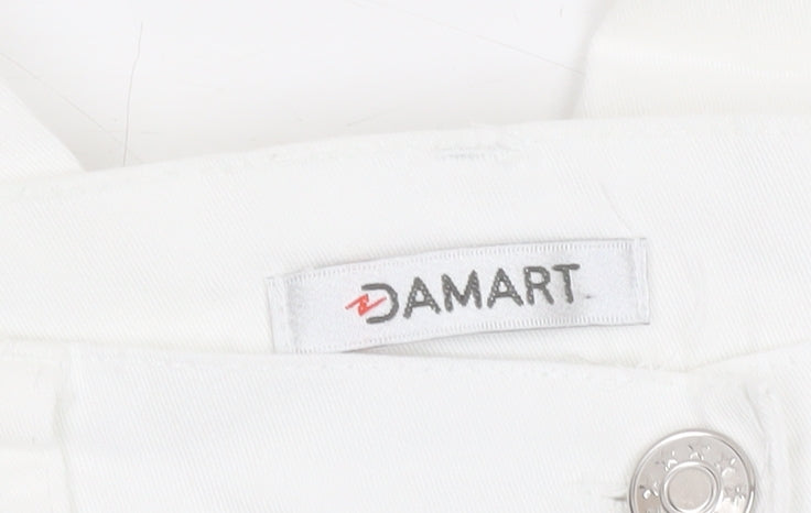 Womens UK Size 16 Damart Regular Fit Cropped White Trousers