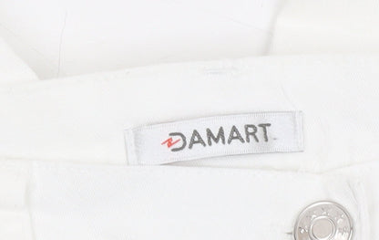 Womens UK Size 16 Damart Regular Fit Cropped White Trousers