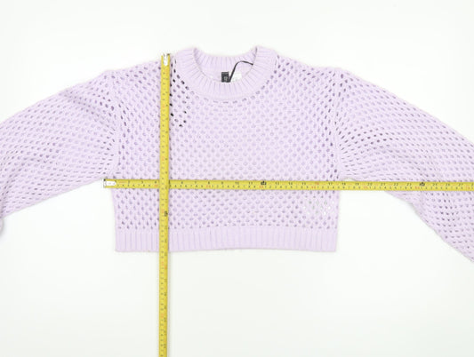 Womens UK Size 2XS H&M Purple Pullover Jumper