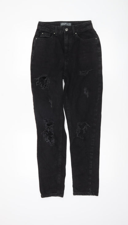 Womens UK Size 4 Primark Regular Fit Mom Black Jeans