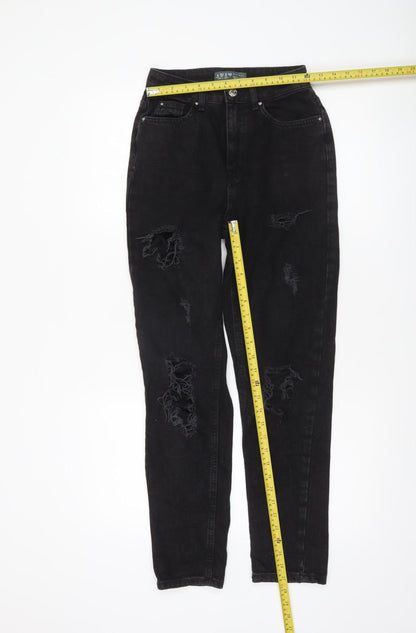 Womens UK Size 4 Primark Regular Fit Mom Black Jeans
