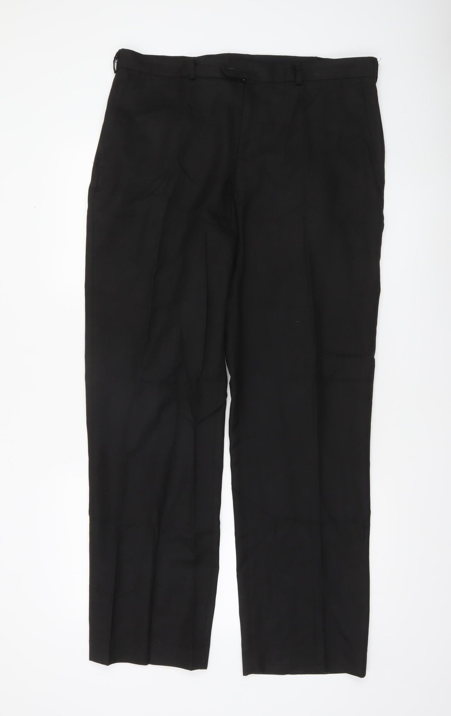Mens UK Size L David Luke Regular Fit Dress Pants Black Trousers