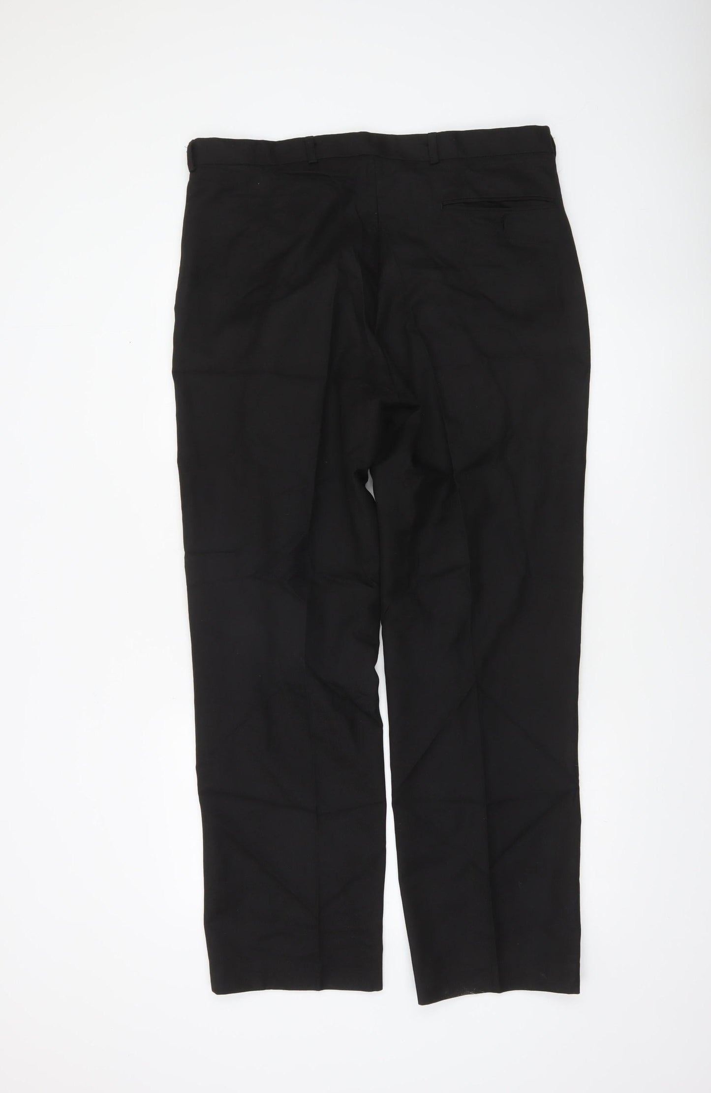 Mens UK Size L David Luke Regular Fit Dress Pants Black Trousers