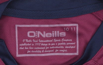 O'Neills Boys Maroon & Navy Short Sleeve Sports T-Shirt 10-11 Years
