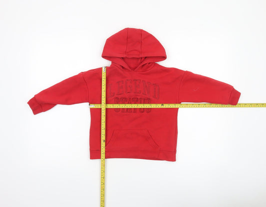 Boys UK Size 3 Years Primark Red Pullover Hoodie