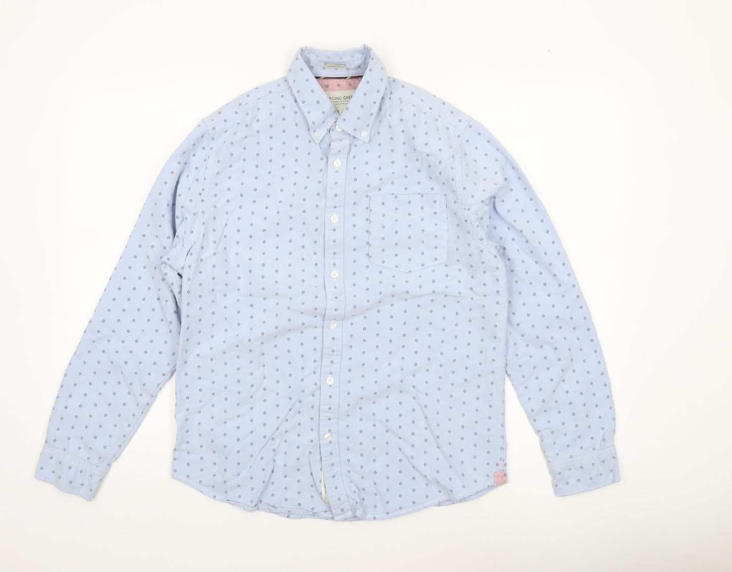 Womens UK Size M Racing Green Blue Classic Button-Up