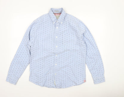 Womens UK Size M Racing Green Blue Classic Button-Up
