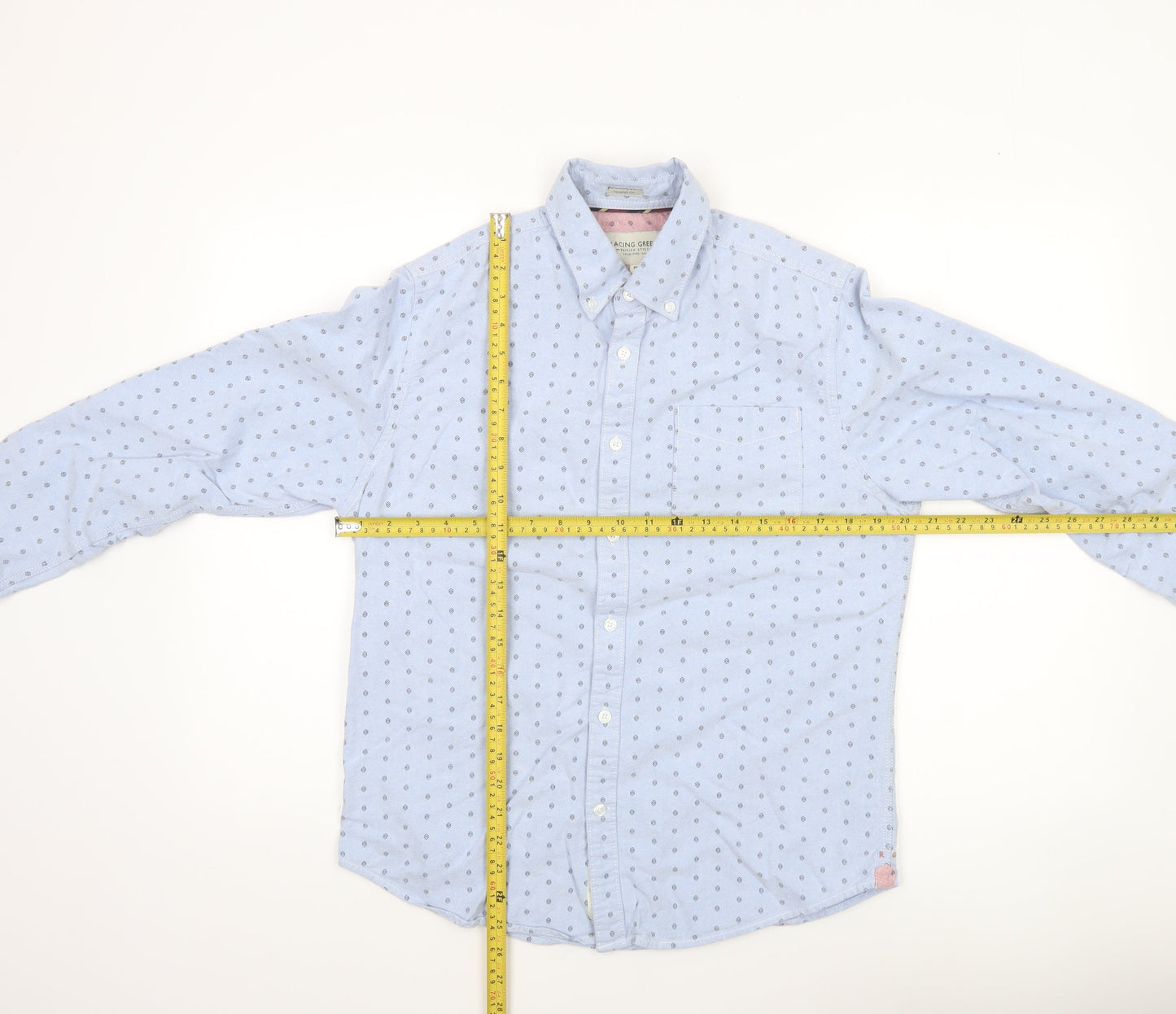 Womens UK Size M Racing Green Blue Classic Button-Up