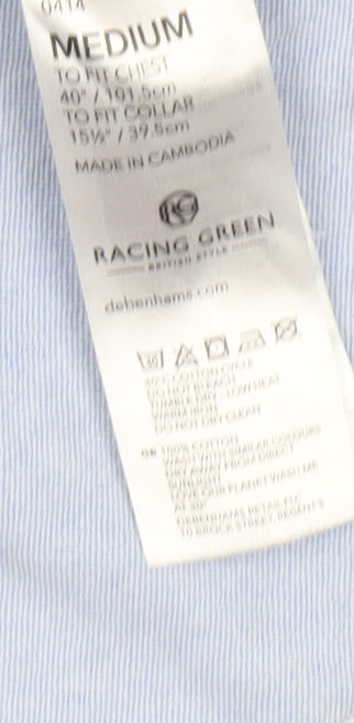 Womens UK Size M Racing Green Blue Classic Button-Up