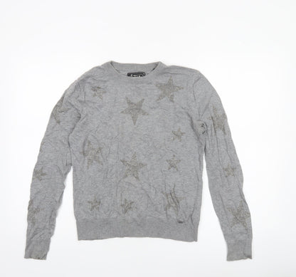 Womens UK Size XS Superdry Grey Pullover Jumper