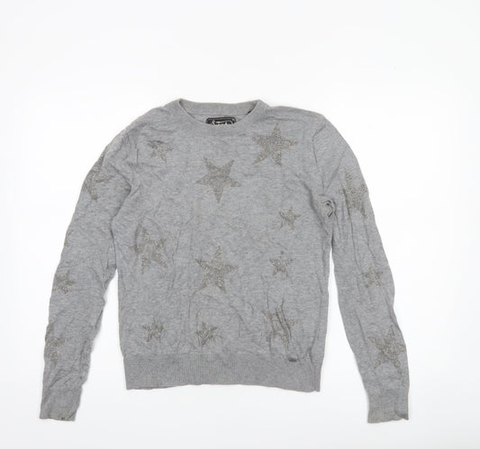 Womens UK Size XS Superdry Grey Pullover Jumper