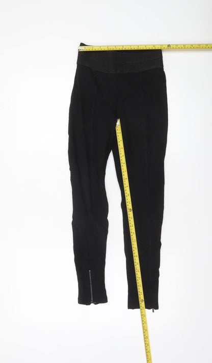 Womens UK Size XS Zara Basic Slim Fit Leggings Black Trousers