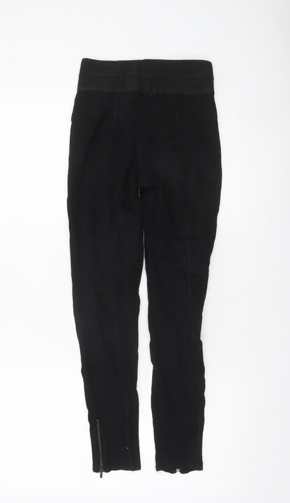 Womens UK Size XS Zara Basic Slim Fit Leggings Black Trousers