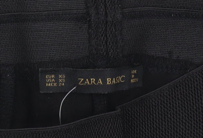 Womens UK Size XS Zara Basic Slim Fit Leggings Black Trousers