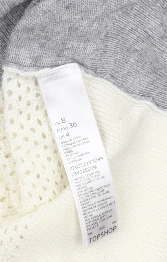Womens UK Size 8 Topshop Grey Pullover Jumper
