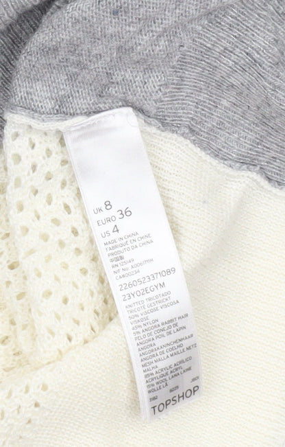 Womens UK Size 8 Topshop Grey Pullover Jumper