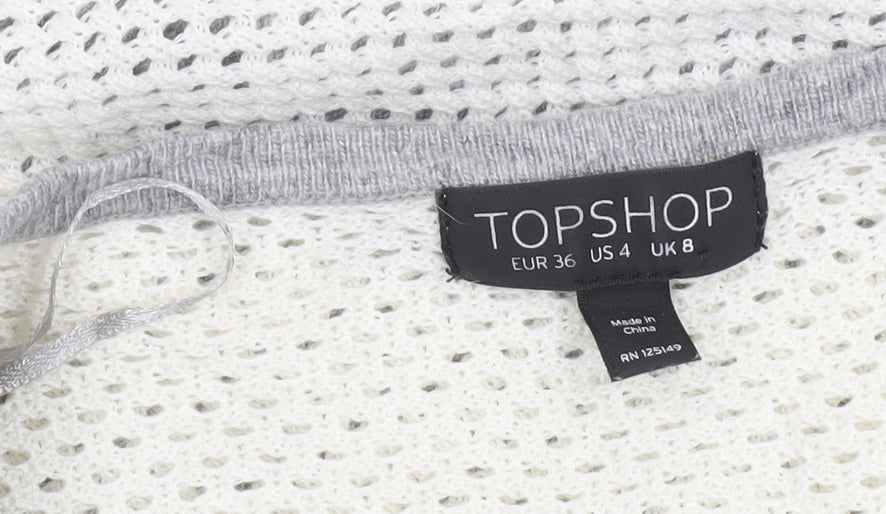 Womens UK Size 8 Topshop Grey Pullover Jumper