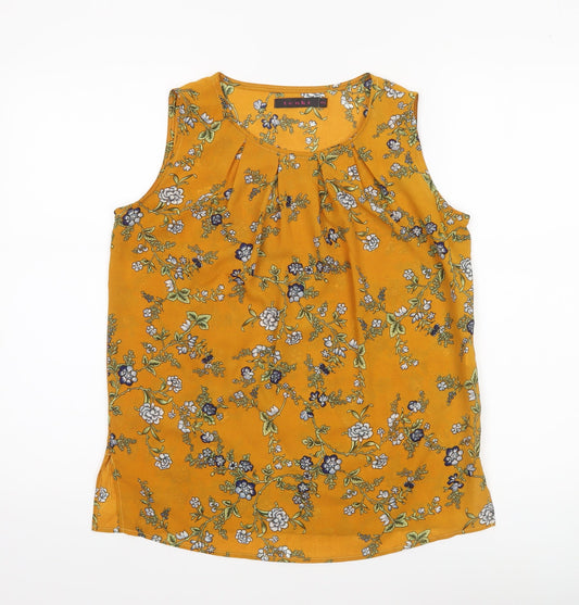 Womens UK Size M Tenki Yellow Basic Blouse