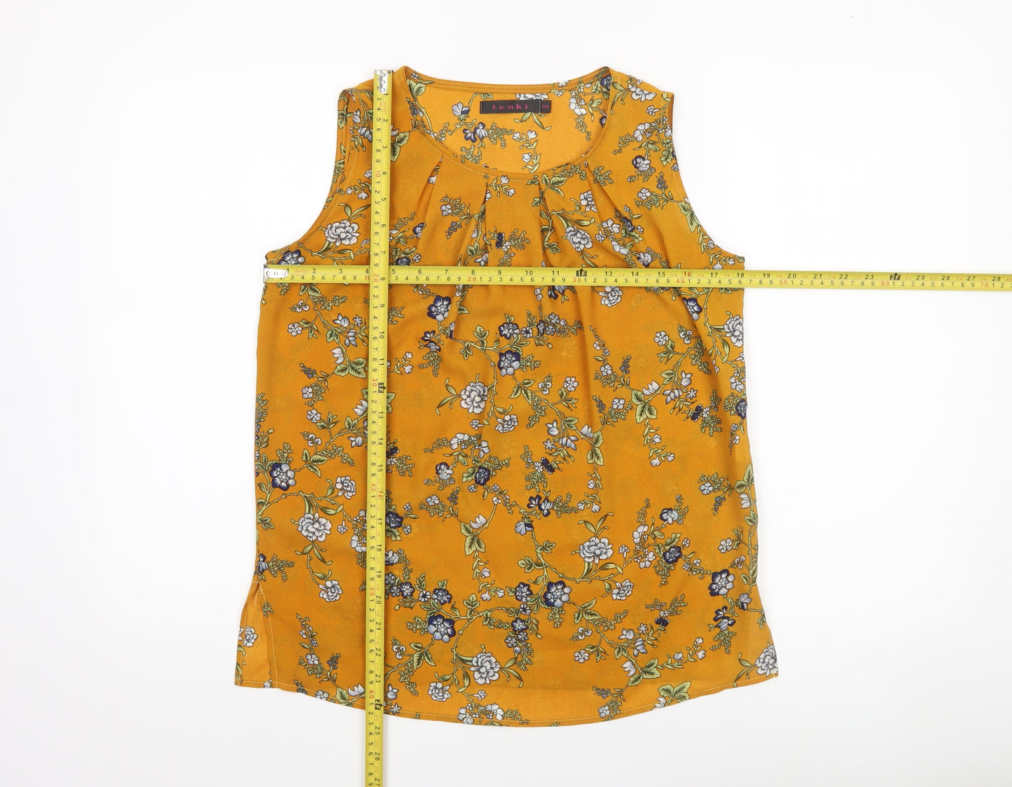 Womens UK Size M Tenki Yellow Basic Blouse