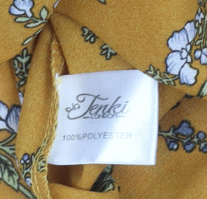 Womens UK Size M Tenki Yellow Basic Blouse