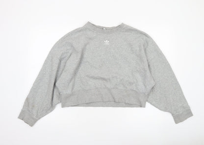 Womens UK Size 10 adidas Grey Pullover Sweatshirt