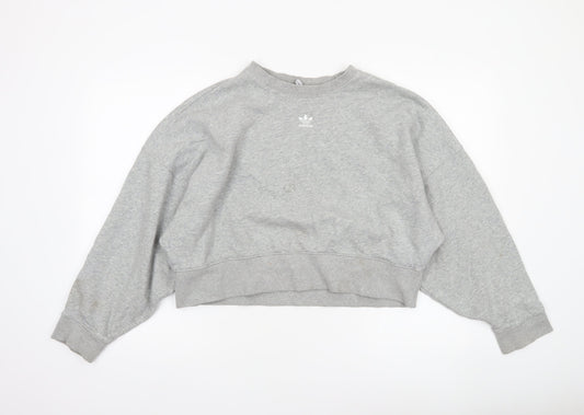 Womens UK Size 10 adidas Grey Pullover Sweatshirt