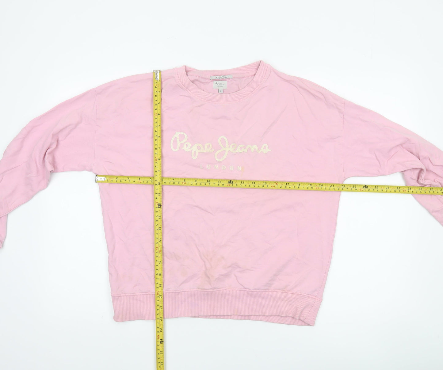Womens UK Size L Pepe Jeans Pink Pullover Sweatshirt