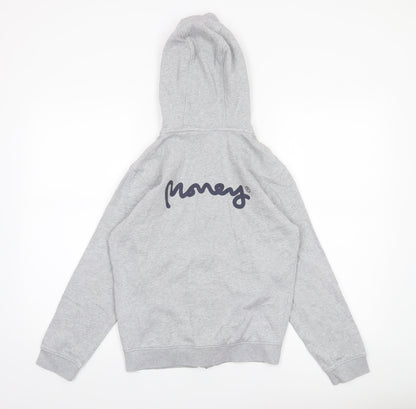 Money Boys Grey Full Zip Hoodie 12-13 Years Cotton Blend Casual