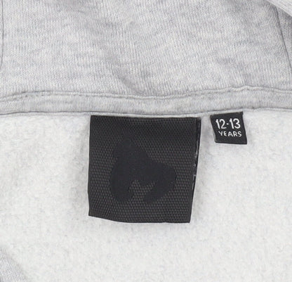 Money Boys Grey Full Zip Hoodie 12-13 Years Cotton Blend Casual