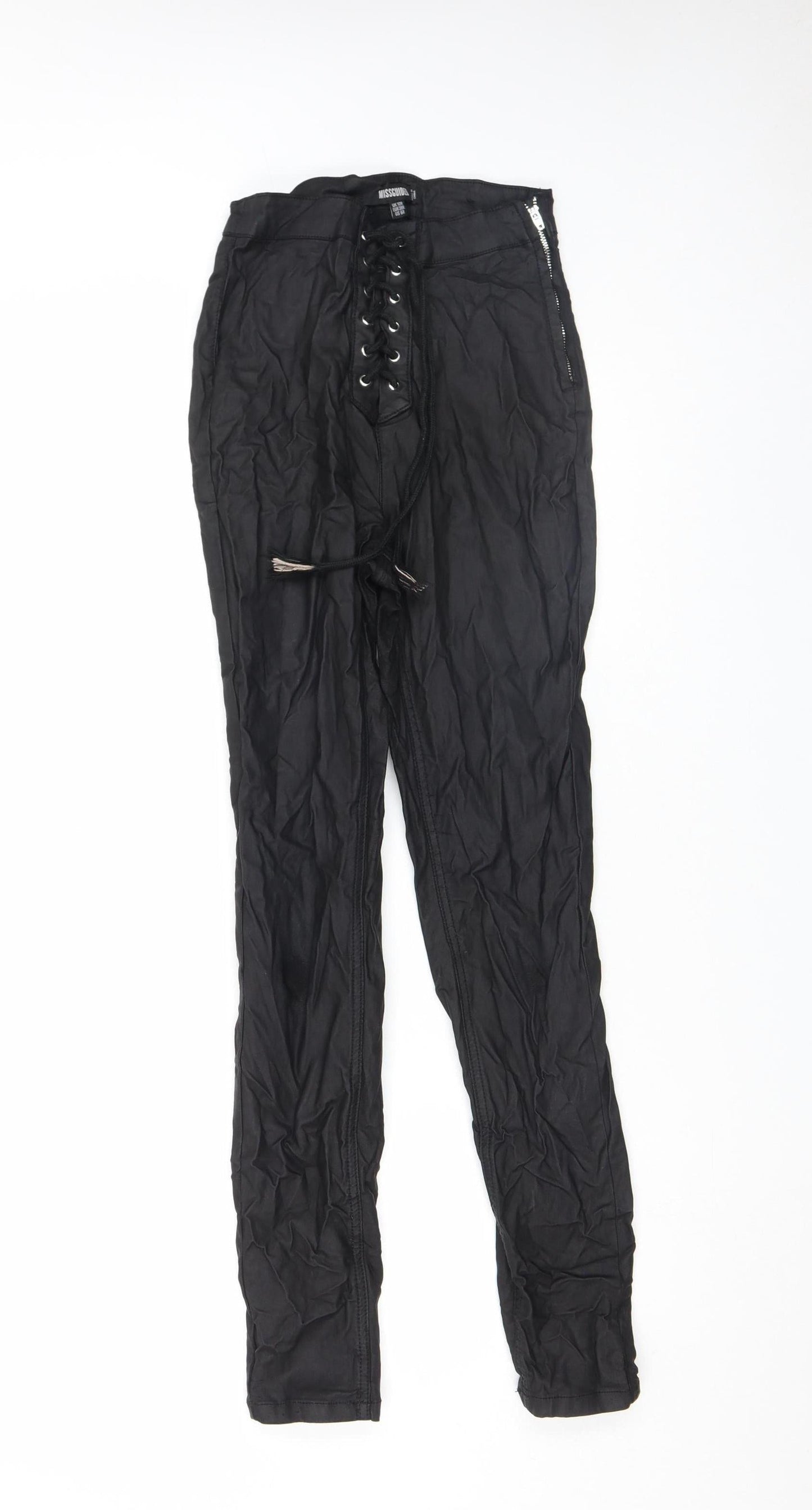 Womens UK Size 10 Missguided Slim Fit Casual Party/Cocktail Black Trousers