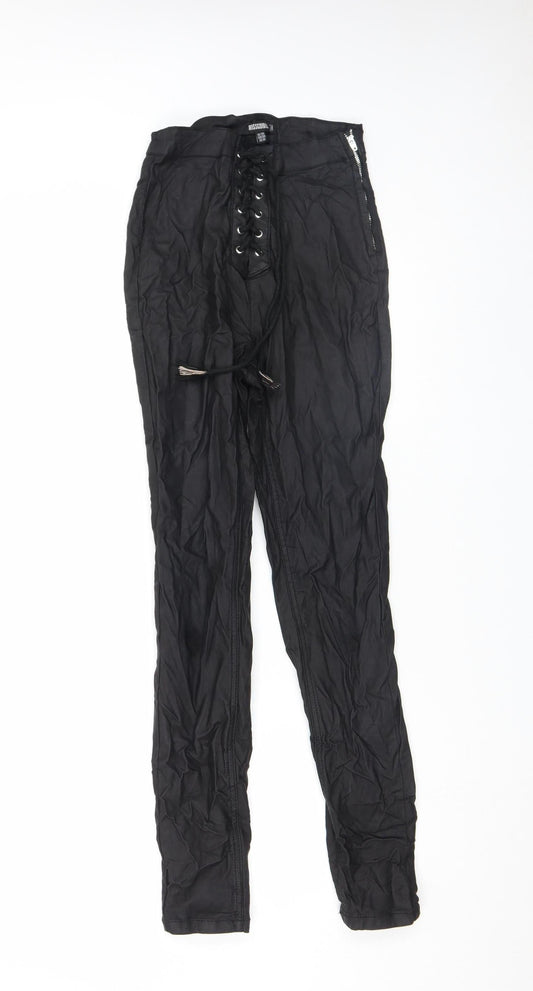 Womens UK Size 10 Missguided Slim Fit Casual Party/Cocktail Black Trousers