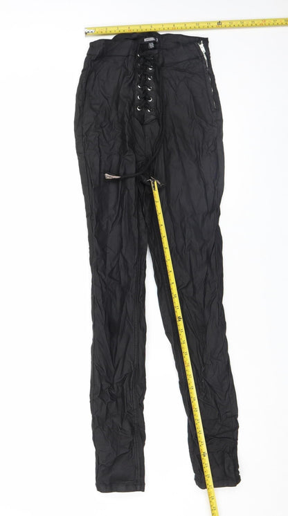 Womens UK Size 10 Missguided Slim Fit Casual Party/Cocktail Black Trousers