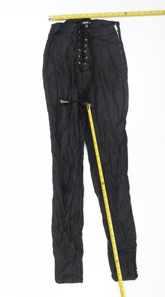 Womens UK Size 10 Missguided Slim Fit Casual Party/Cocktail Black Trousers