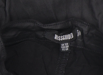 Womens UK Size 10 Missguided Slim Fit Casual Party/Cocktail Black Trousers