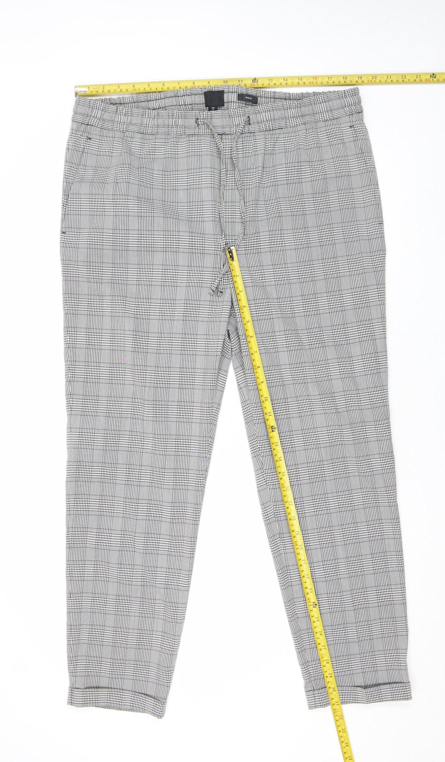 Womens UK Size XL H&M Slim Fit Chino Grey Trousers