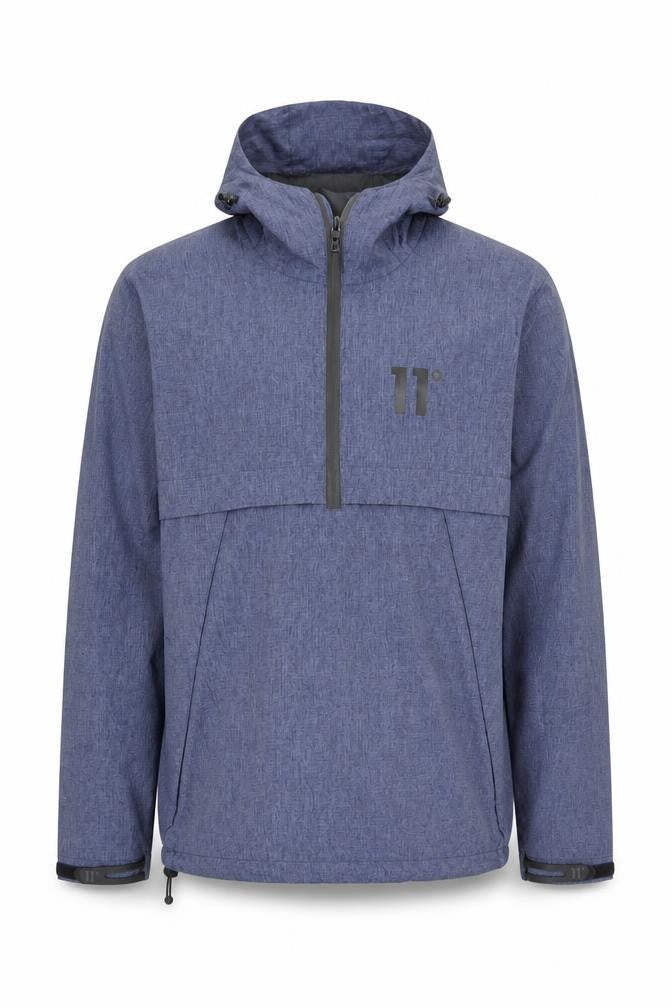 11 Degrees Men’S Blue Hooded Anorak Jacket Xs Water Resistant Lightweight
