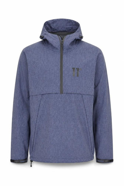 11 Degrees Men’S Blue Hooded Anorak Jacket Xs Water Resistant Lightweight